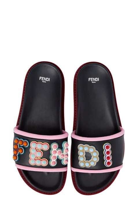 fendi green sandals|fendi women's flat sandals.